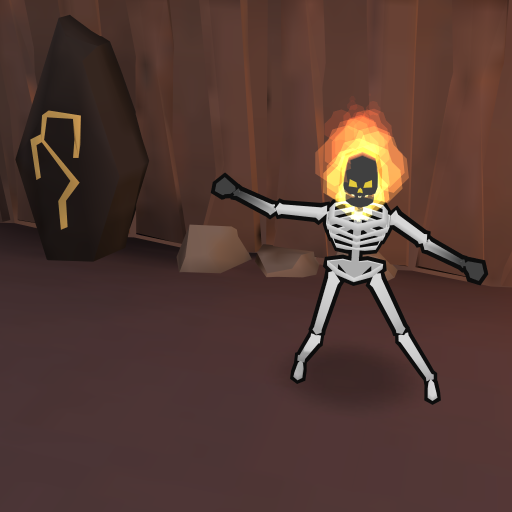 A Skeleton with a flaming skull.